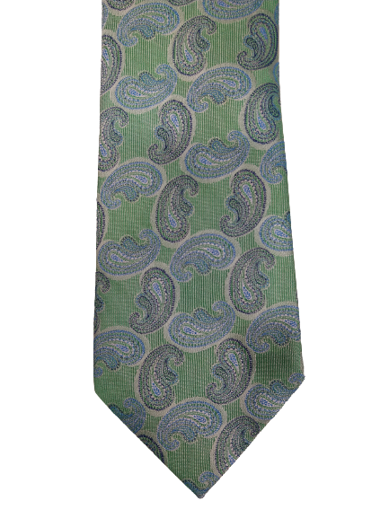 Max Goodman Silk la corbata de seda. Motif verde azulado.