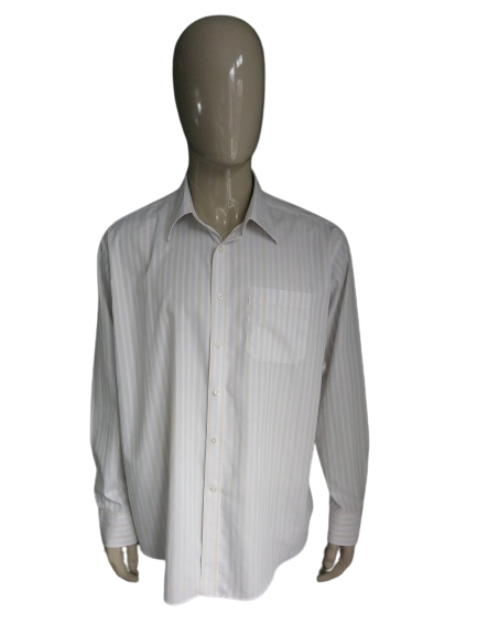 Camisa Marks & Spencer. Beige Azul Claro Blanco. Talla XXXL