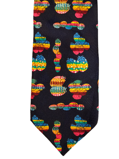 Vintage polyester stropdas. Vrolijk gekleurd motief.