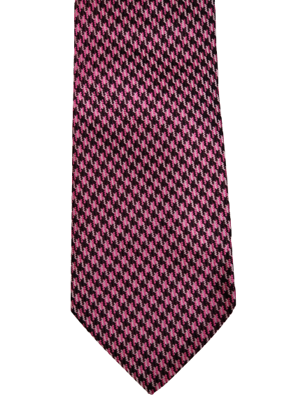 Etro Milano zijde stropdas. Zwart roze motief.