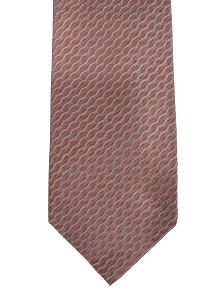 Cravatta di seta Canda. Motivo bianco rosa.