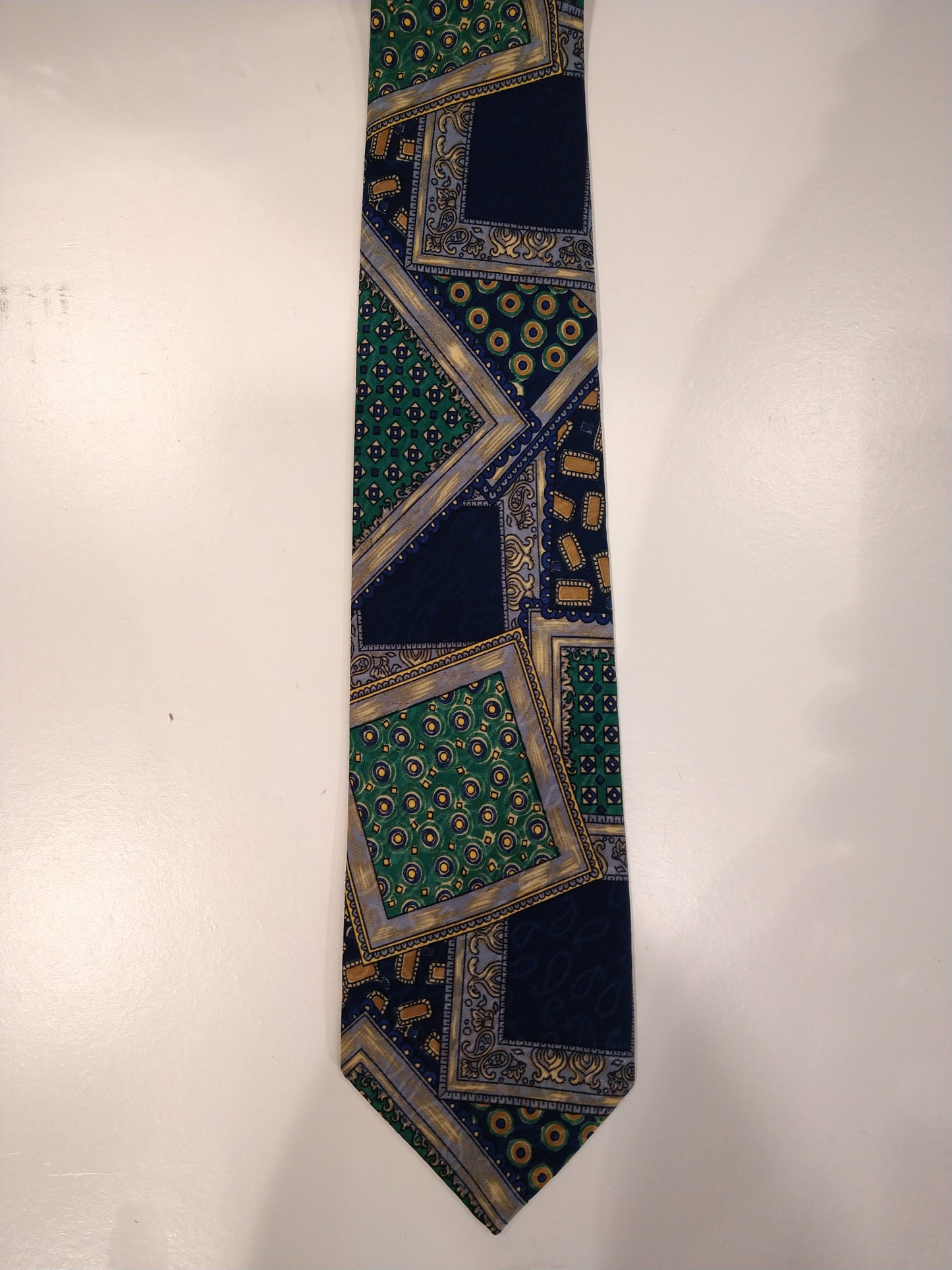 Cravatta poliestere di Remus Uomo. Motivo blu verde.
