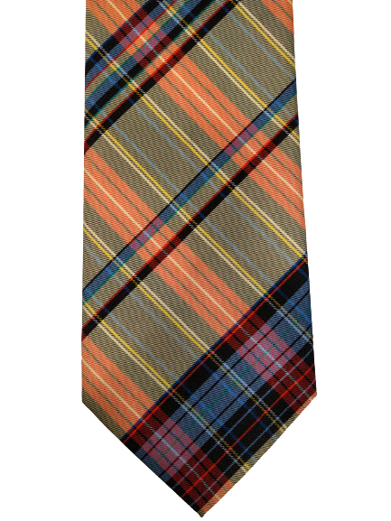 Kleurige Michaelis geruite polyester stropdas.