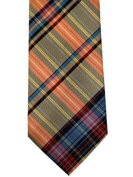 Colorful Michaelis checkered polyester tie.