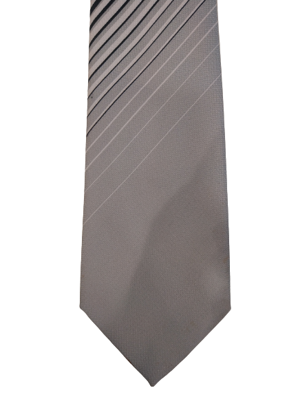 Jean Marc Stewey Polyester tie. Gray black motif.