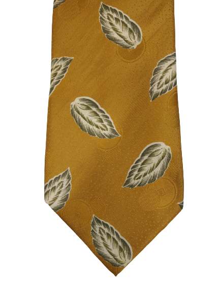 Altea Milano zijde stropdas. Goud geel motief.