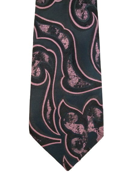 Tie in poliestere Commodore. Motivo blu viola.