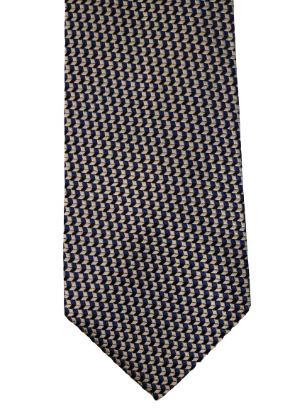 Ermenegildo Zegna zijde stropdas. Zilver blauw motief.