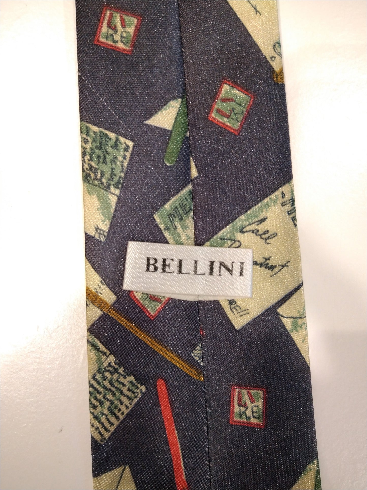 Bellini Polyester Krawatte. Farbenfrohes Motiv.