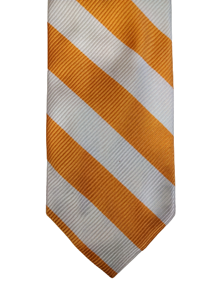 Jay Pee Original Hand en la corbata de seda como. Naranja de rayas blancas.
