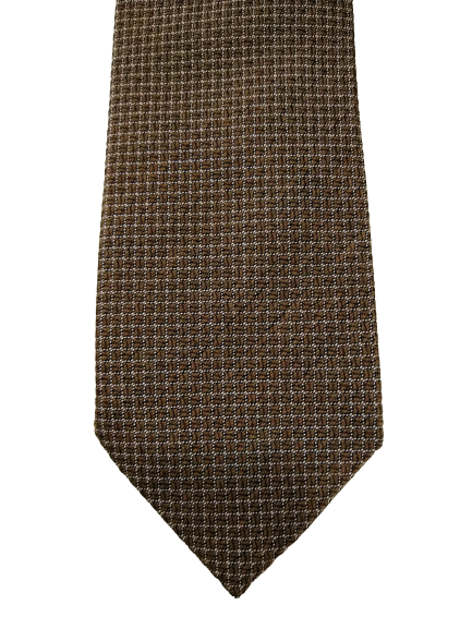 McGregor distinction thicker tie. Beige white motif. Wool / silk / cotton.
