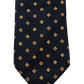 Brixon zijde stropdas. Blauw geel motief.
