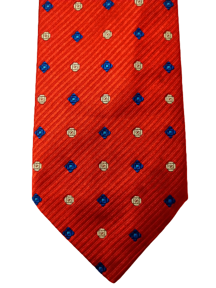 Brixon Silk Tie. Motif à points de couleur rouge