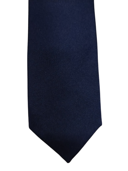 Sept cadran à cravate étroite en soie de Londres. Bleu