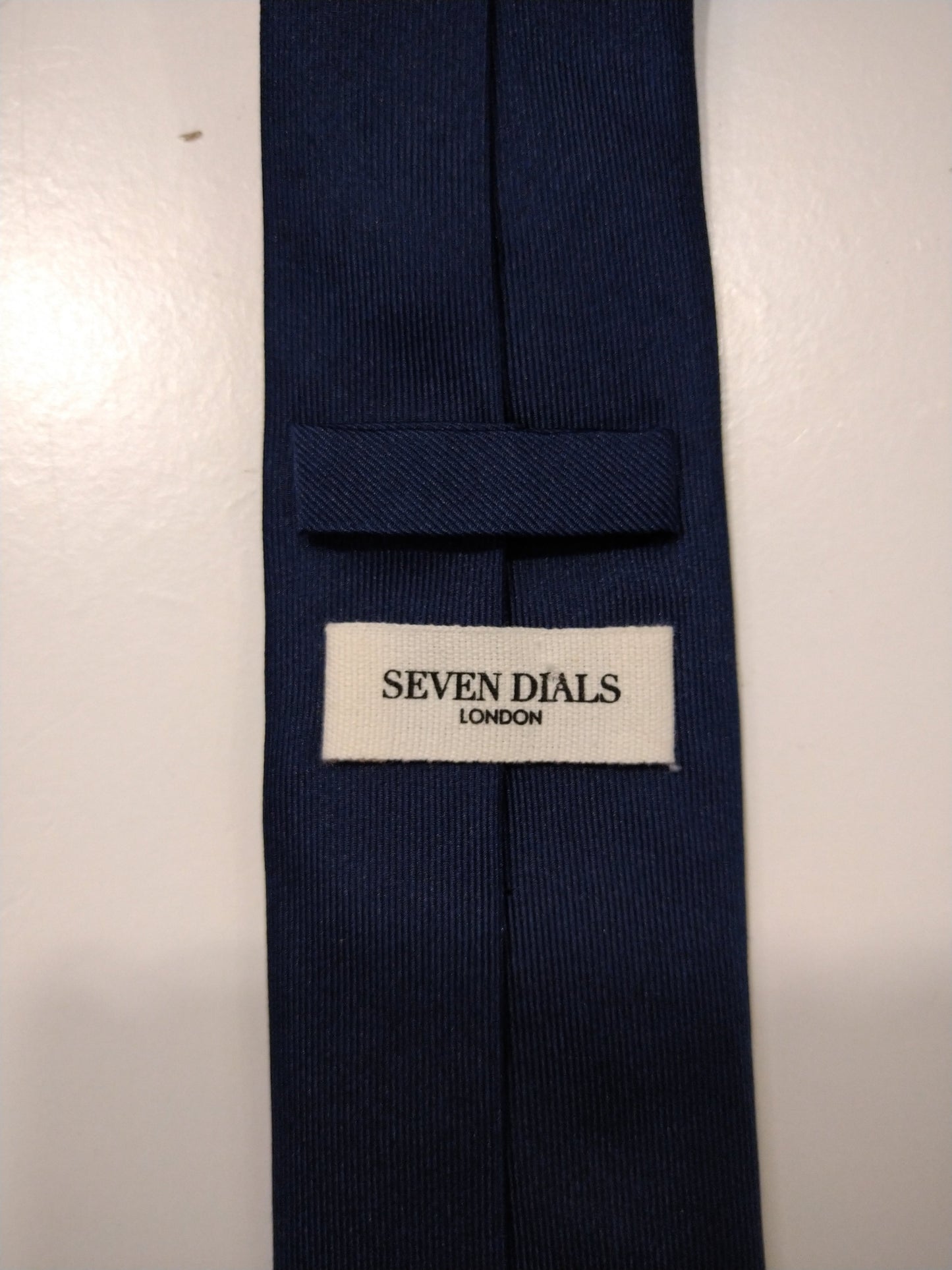 Seven Dials London zijde smalle stropdas. Blauw