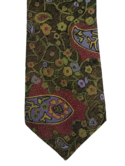 Michaelis Polyester Tie. Belle impression vintage.