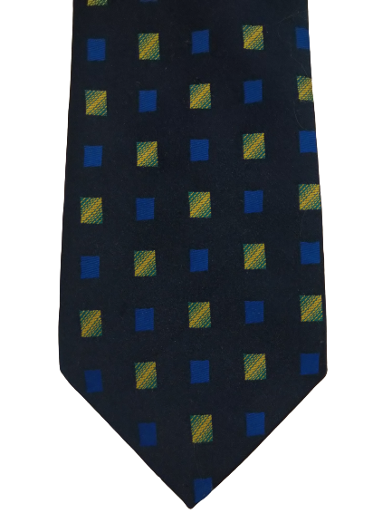 Paolo Vincente Polyester Krawatte. Blaues Grünmotiv.