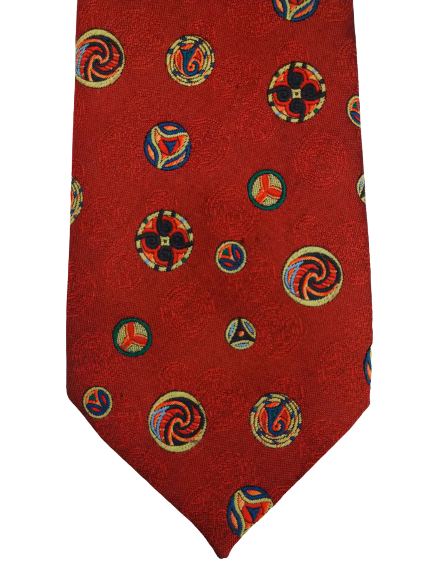 BHS polyester tie. Red motif.