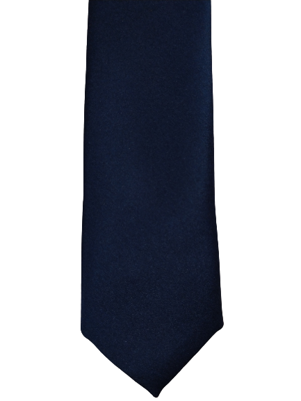 Extra narrow vintage soft polyester tie. Glossy blue.