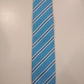 Tailor & Cutter polyester stropdas. Blauw wit gestreept.