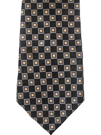 Cravate en polyester doux Zantos. Motif noir gris beige