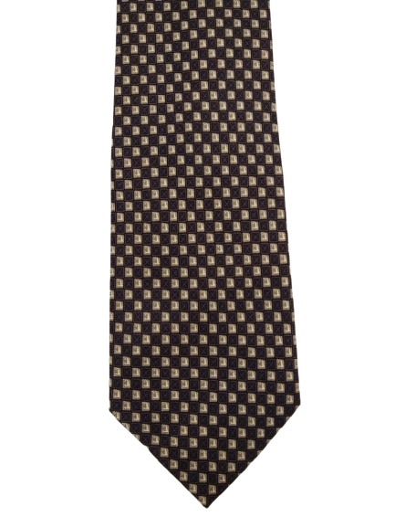 La cravate latérale de Debenham. Motif beige noir.