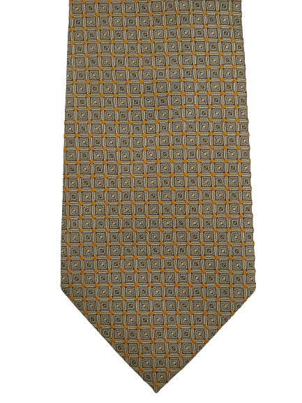 Milano polyester tie. Gold yellow motif.