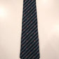 Classic Debenhams polyester stropdas. Grijs zwart gestreept.