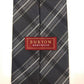 Burton polyester stropdas. Zwart grijs gestreept.