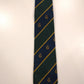 Vintage polyester stropdas. Blauw groen goud motief.
