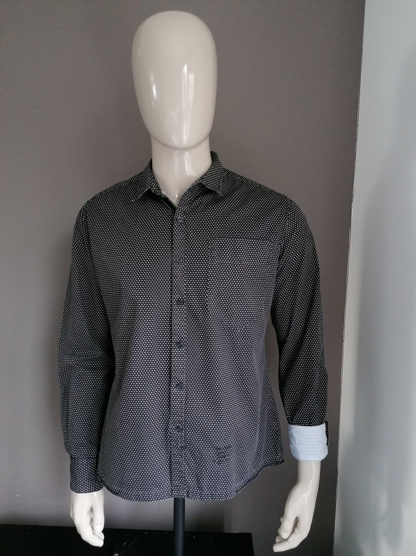 Chemise Pepe Jeans. Points blancs noirs. Taille L.