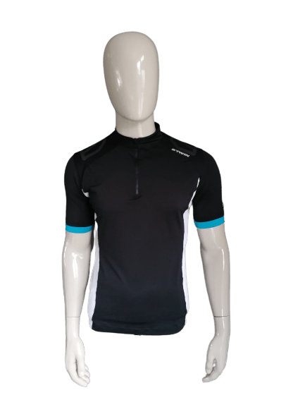 BTWIN wielrenners shirt sport. Zwart Wit Blauw. Maat L. - EcoGents