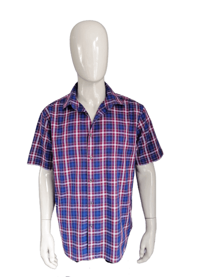 Chemise homme a petits carreaux bleu et blanc deux poches manches courte taille M - Vêtements Chemise homme a petits carreaux bleu et blanc deux poches manches courte taille M - Vêtements