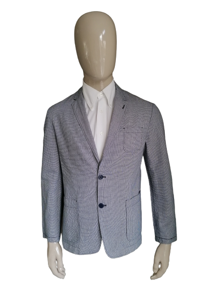 M. Grifoni Summer Jacket. Blue gray motif. Size 52 / L.