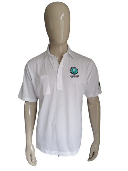 Vintage Glenmuir Golf Polo. White with applications. Size M.