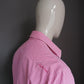 Cast Iron overhemd. Roze Wit motief. Maat XL. - EcoGents