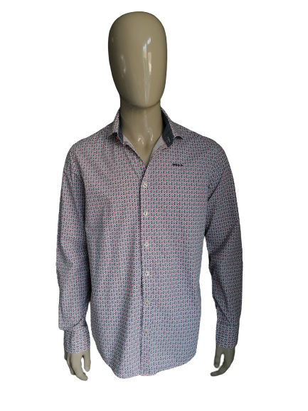 NZA shirt. Blue pink white motif. Size L.