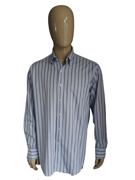 Arrow overhemd. Blauw Wit gestreept. Maat 43 / XL - EcoGents