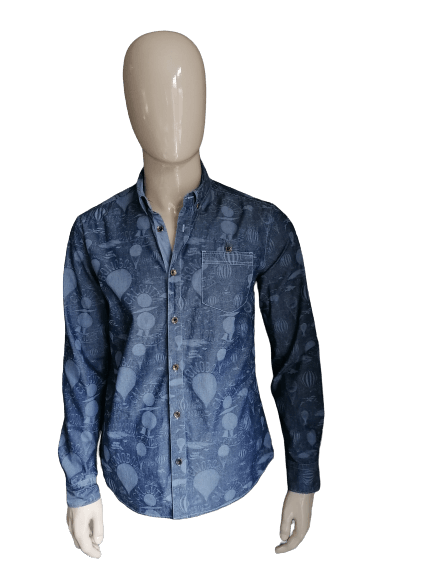 Bonobo-Shirt. Blaupause. Größe L. Slim Fit. - EcoGents