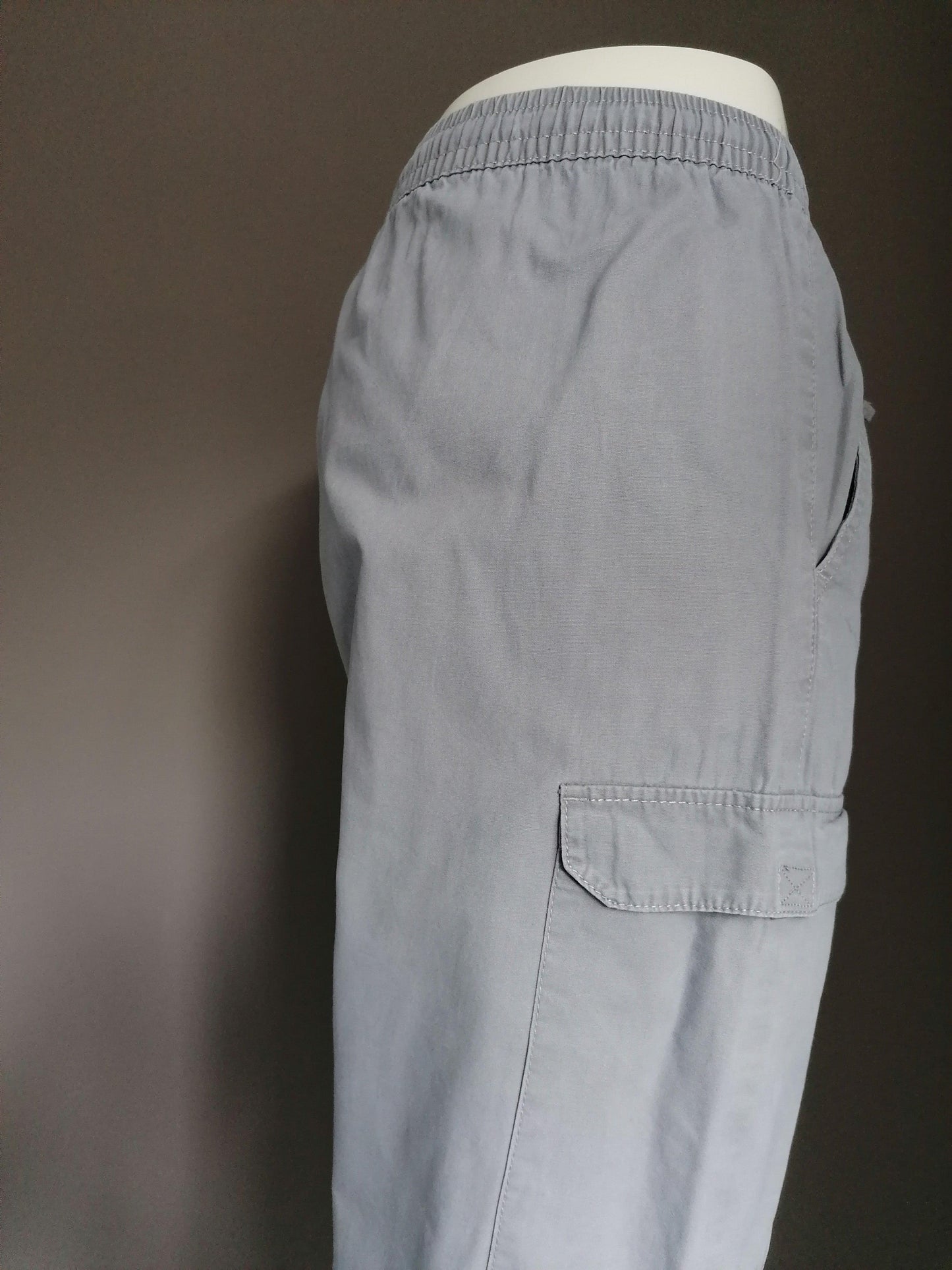 Atlas for Men broek met zakken aan de zijkant en elastische band. Grijs gekleurd. Maat XXXL / 3XL. - EcoGents