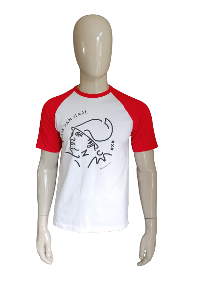 Equipo de camiseta Ajax Vintage Gaal. Negro blanco rojo. Talla M.