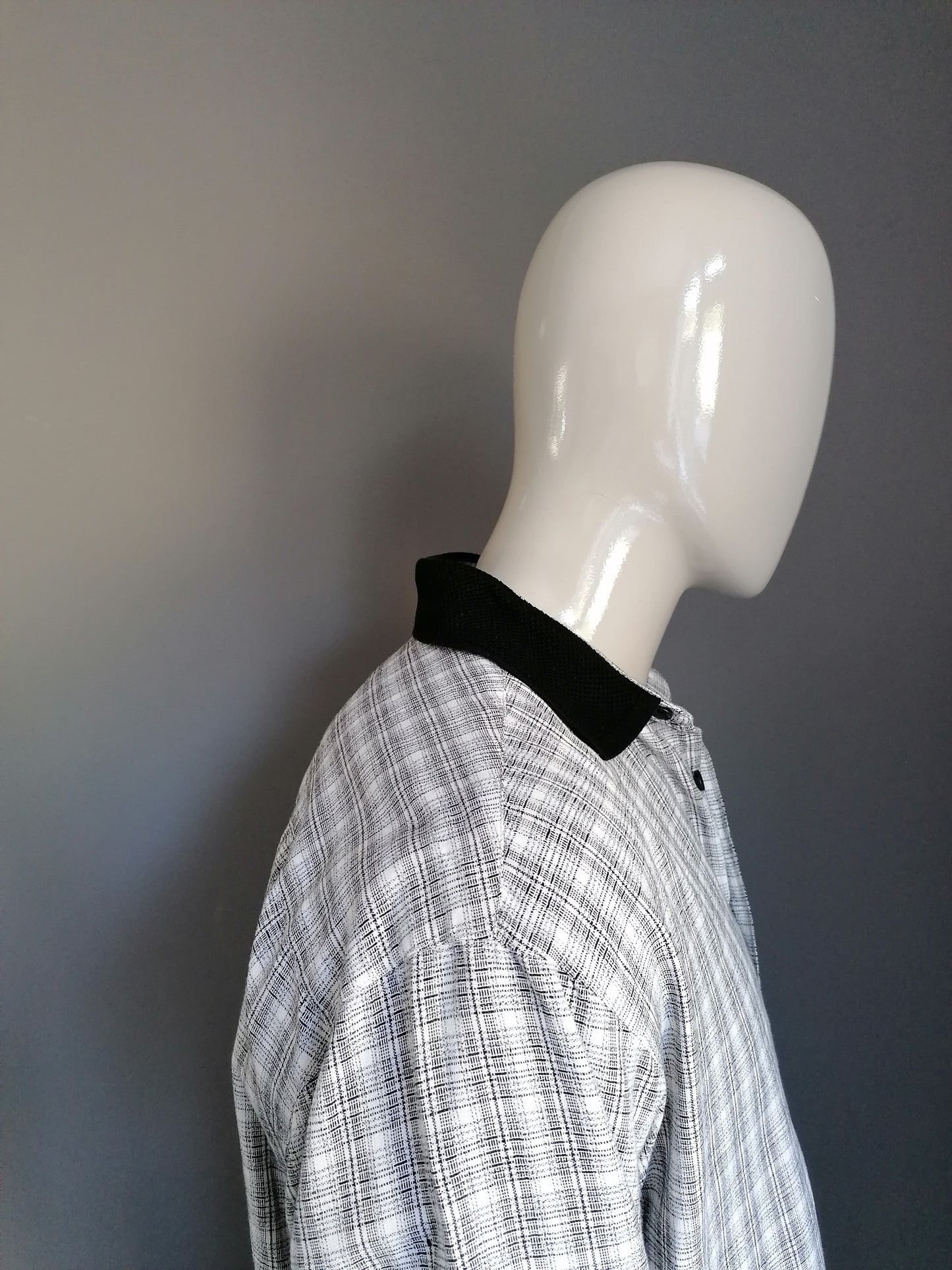 Vintage Jean Maseric Shirt. Beige Black Checked. Tamaño XL