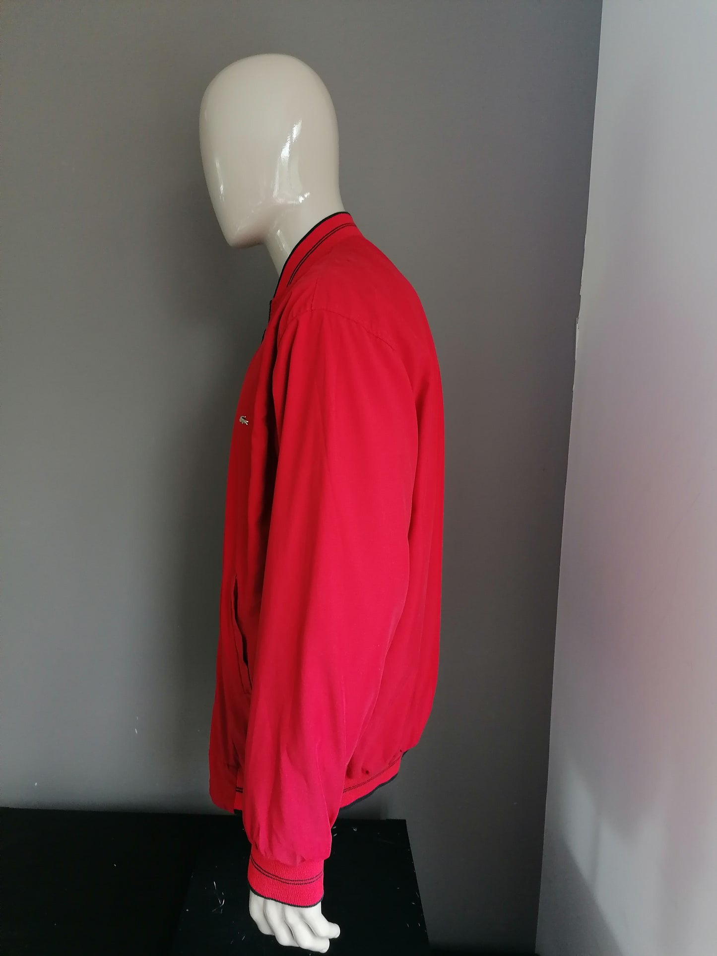 Vintage Lacoste "reversible" 2 chaqueta portátil de encaje. Rojo azul. MT 62 / 2XL / XXL.