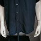 Vintage Studio Coletti overhemd korte mouw. Zwart gekleurd met zilver zwart glitter gedeelte. Maat XL. Viscose.