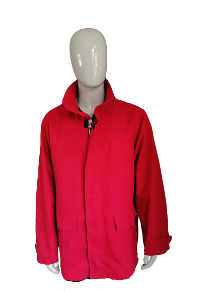 B keus: Gant halflange jas. Rood. Maat XL. Vlekje + Vaal - EcoGents