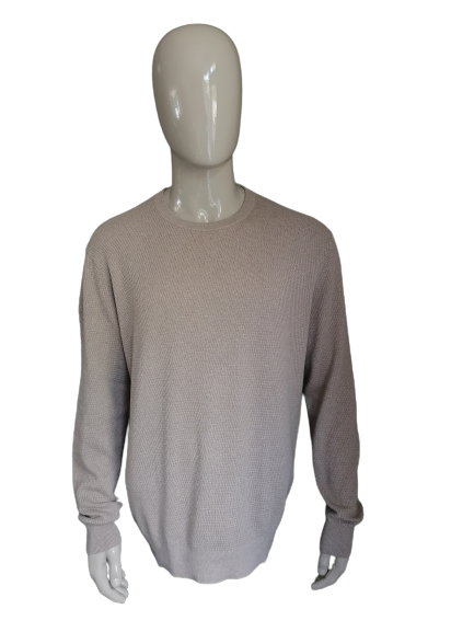Hackett silk cotton sweater. Light brown. Size XXL / 2XL