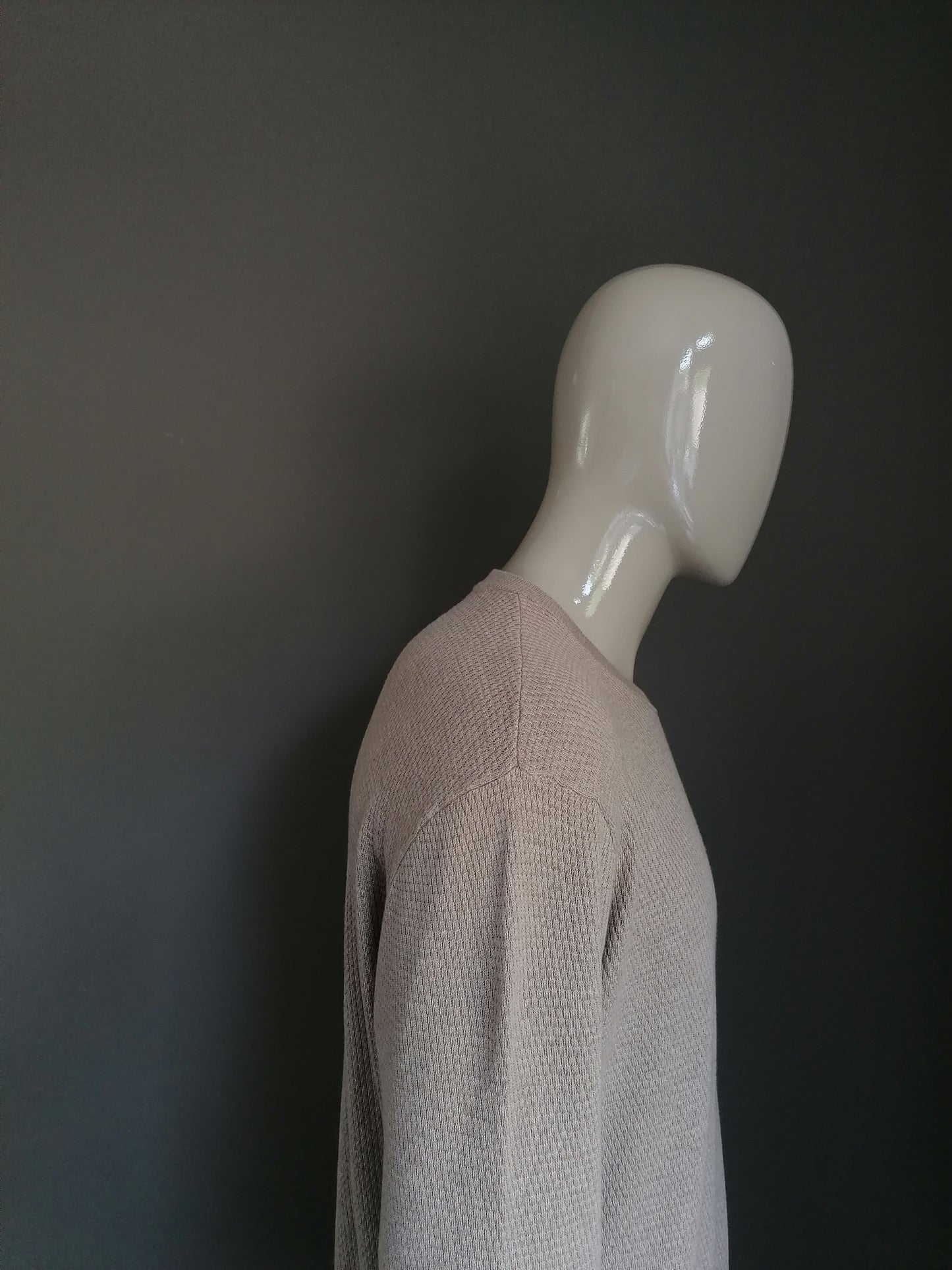 Suéter de algodón de seda de Hackett. Marrón claro. Tamaño XXL / 2XL