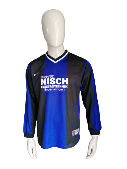 Nike Germany "Tus Hengeningen" Sport football shirt long sleeves. Blue black. Size L.