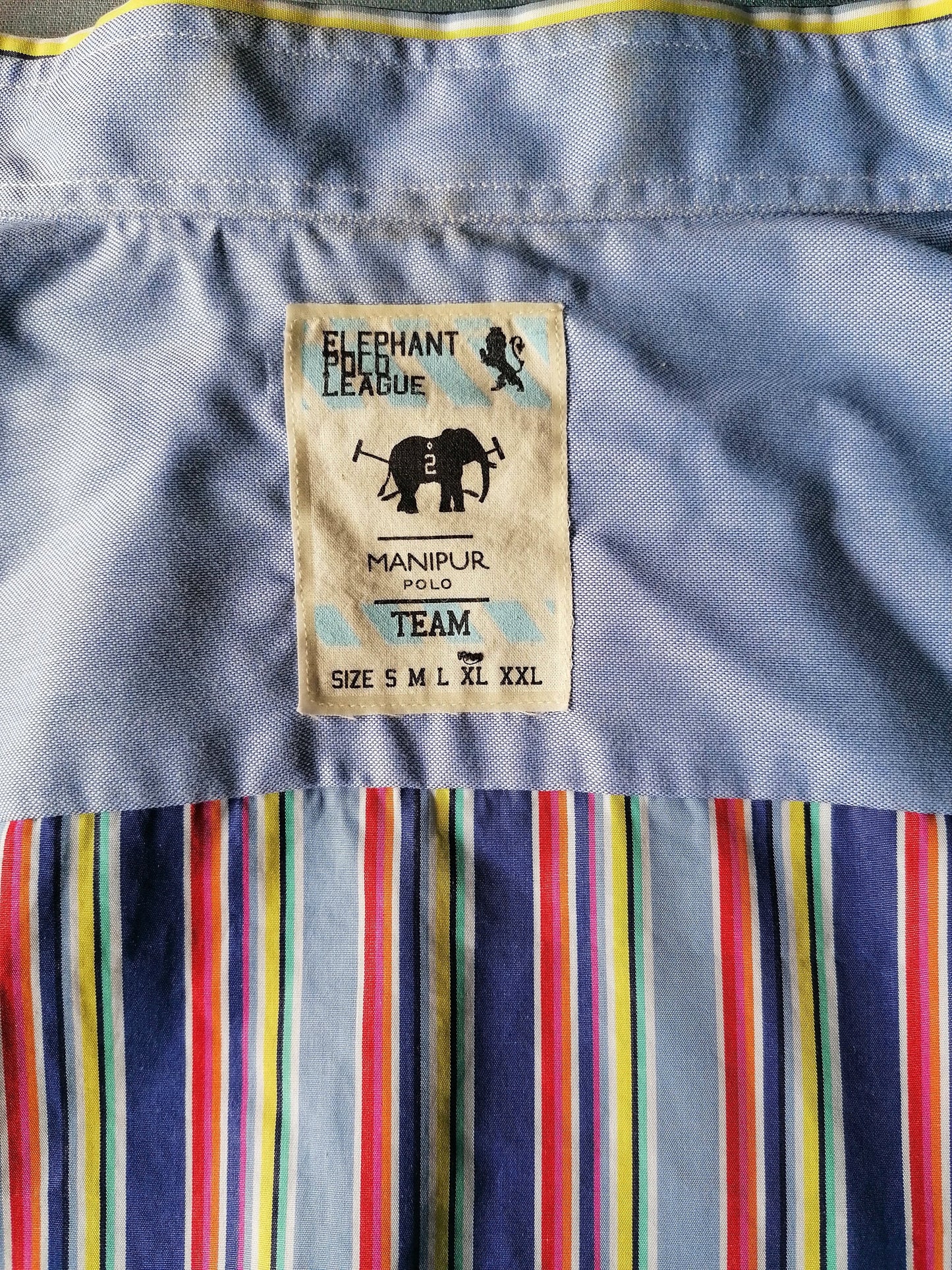 Camisa de la liga de elefante / manipur. Rayas de colores. Tamaño XL