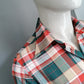 Vintage Auro 70's overhemd. Puntkraag. Oranje Groen. Maat 41 / M / L. Katoen / Polyester